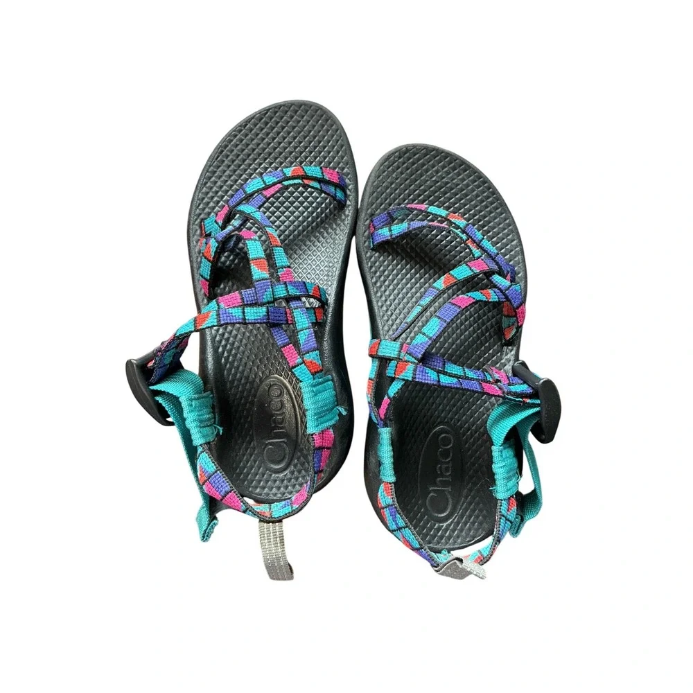 Chaco‎ Kids ZX1 Ecotread  Break Teal Multicolor Strappy Hiking Sandals Size 1